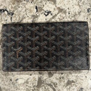 GOYARD Goyardine Richelieu Wallet Black and Brown Long Wallet
